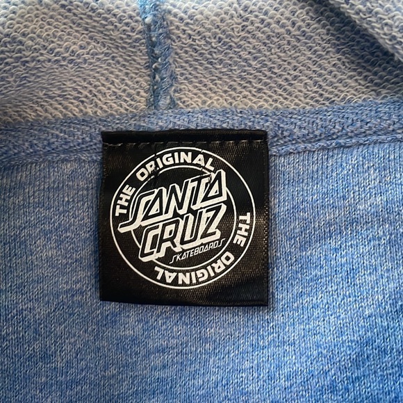 SANTA CRUZ skater sweatshirt size small. Light blue with yellow check. ECU - Picture 8 of 16
